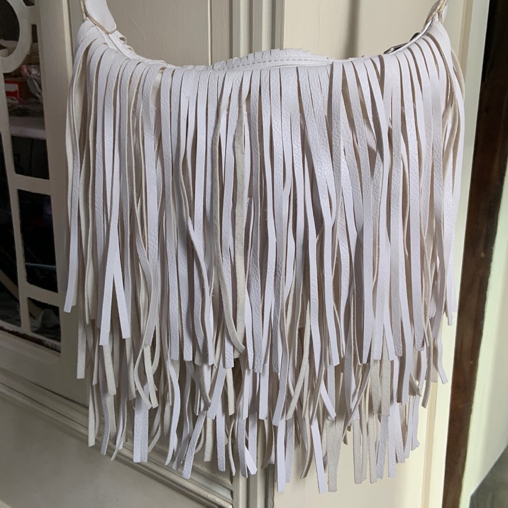 Fringe Purse cream white